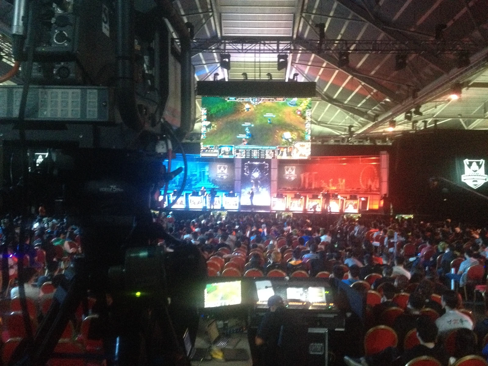 Technical control position at a large live event